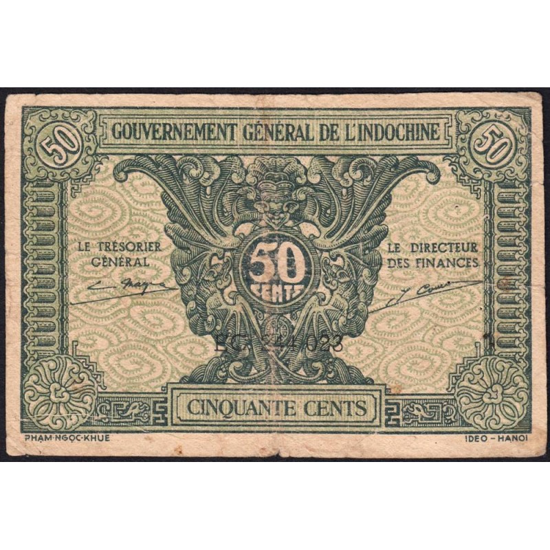 Indochine Française - Pick 91a_1 - 50 cents - Série EC - 1944 - Etat : TB-