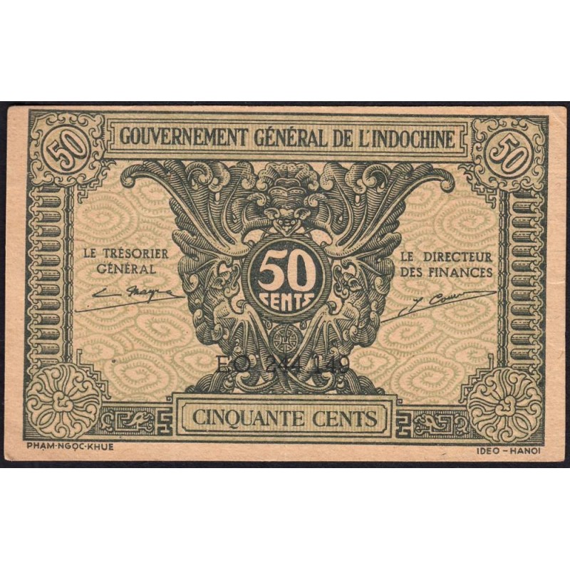 Indochine Française - Pick 91a_1 - 50 cents - Série EO - 1944 - Etat : SUP