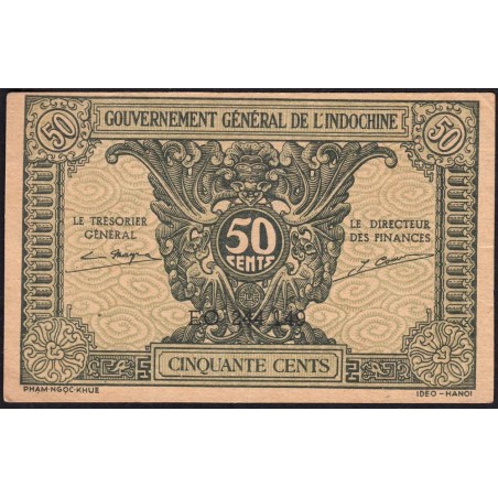 Indochine Française - Pick 91a_1 - 50 cents - Série EO - 1944 - Etat : SUP