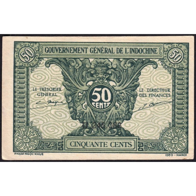 Indochine Française - Pick 91a_1 - 50 cents - Série II - 1944 - Etat : SUP