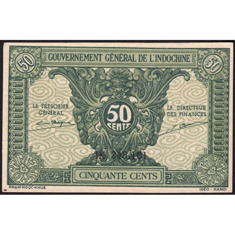 Indochine Française - Pick 91a_1 - 50 cents - Série IK - 1944 - Etat : pr.NEUF