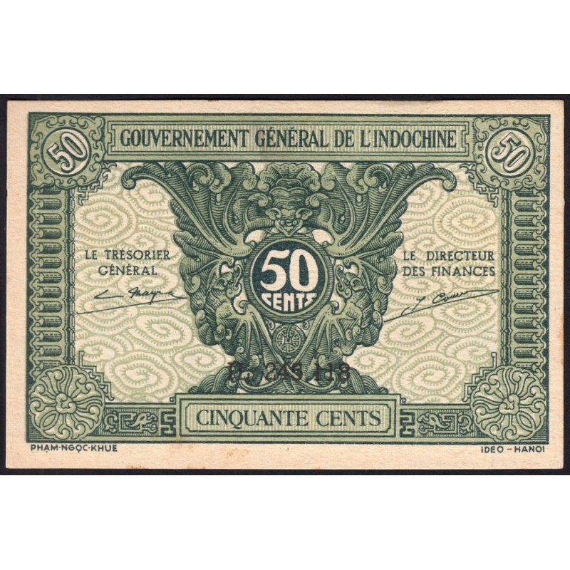 Indochine Française - Pick 91a_1 - 50 cents - Série IL - 1944 - Etat : SPL