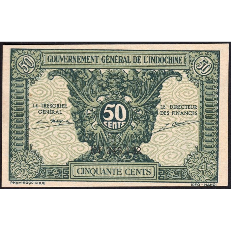 Indochine Française - Pick 91a_1 - 50 cents - Série IN - 1944 - Etat : NEUF