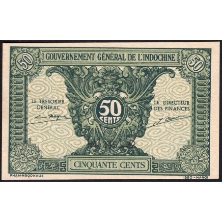 Indochine Française - Pick 91a_1 - 50 cents - Série IN - 1944 - Etat : NEUF