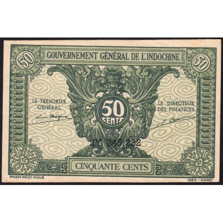 Indochine Française - Pick 91a_1 - 50 cents - Série IY - 1944 - Etat : SPL
