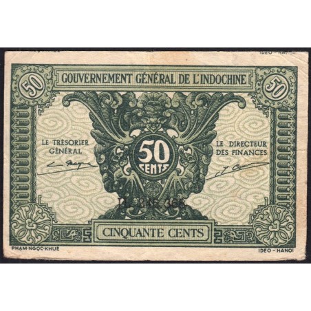 Indochine Française - Pick 91a_1 - 50 cents - Série JL - 1944 - Etat : TTB-