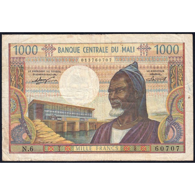 Mali - Pick 13a - 1'000 francs - Série N.6 - 1970 - Etat : TB+