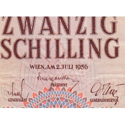 Autriche - Pick 136 - 20 schilling - Série DG - 02/07/1956 - Etat : TTB