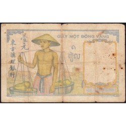 Indochine Française - Pick 52 - 1 piastre - Série K.161 - 1935 - Etat : B+