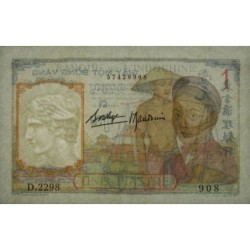 Indochine Française - Pick 54b - 1 piastre - Série D.2298 - 1937 - Etat : SPL+