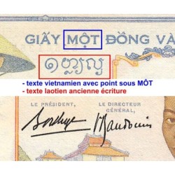 Indochine Française - Pick 54b - 1 piastre - Série B.3385 - 1937 - Etat : TTB-