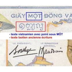 Indochine Française - Pick 54b - 1 piastre - Série D.4301 - 1937 - Etat : SUP
