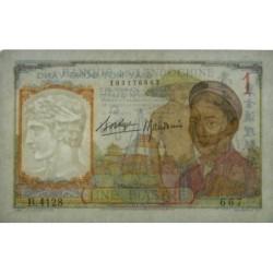 Indochine Française - Pick 54b - 1 piastre - Série B.4128 - 1937 - Etat : SUP+