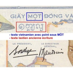 Indochine Française - Pick 54b - 1 piastre - Série F.4195 - 1937 - Etat : SPL+