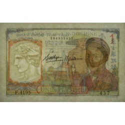 Indochine Française - Pick 54b - 1 piastre - Série F.4195 - 1937 - Etat : SPL+