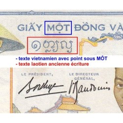 Indochine Française - Pick 54b - 1 piastre - Série U.4586 - 1937 - Etat : SUP