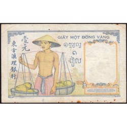 Indochine Française - Pick 54b - 1 piastre - Série Y.4612 - 1937 - Etat : TB+