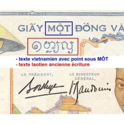 Indochine Française - Pick 54b - 1 piastre - Série Z.4620 - 1937 - Etat : TB+