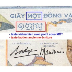 Indochine Française - Pick 54b - 1 piastre - Série R.5200 - 1937 - Etat : TTB+