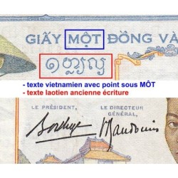 Indochine Française - Pick 54b - 1 piastre - Série R.5200 - 1937 - Etat : SUP