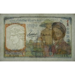 Indochine Française - Pick 54b - 1 piastre - Série R.5200 - 1937 - Etat : SUP