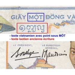 Indochine Française - Pick 54b - 1 piastre - Série R.5200 - 1937 - Etat : TTB+