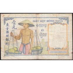 Indochine Française - Pick 54b - 1 piastre - Série L.5660 - 1937 - Etat : TB-
