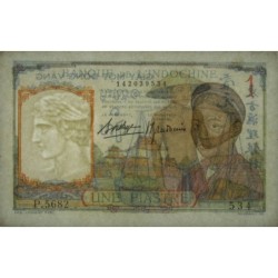 Indochine Française - Pick 54b - 1 piastre - Série P.5682 - 1937 - Etat : TTB+