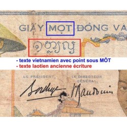 Indochine Française - Pick 54b - 1 piastre - Série D.5900 - 1937 - Etat : B