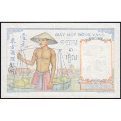 Indochine Française - Pick 54b - 1 piastre - Série U.6398 - 1937 - Etat : TTB+