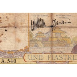 Indochine Française - Pick 52 - 1 piastre - Série A.540 - 1935 - Etat : B-