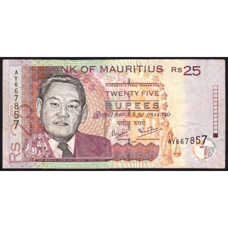 Maurice (île) - Pick 49b - 25 rupees - Série AY - 2003 - Etat : TB