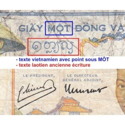 Indochine Française - Pick 54c - 1 piastre - Série K.7206 - 1946 - Etat : B