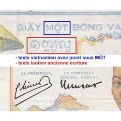 Indochine Française - Pick 54c - 1 piastre - Série S.7520 - 1946 - Etat : TTB