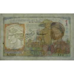 Indochine Française - Pick 54c - 1 piastre - Série S.7520 - 1946 - Etat : TTB