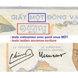 Indochine Française - Pick 54c - 1 piastre - Série S.7676 - 1946 - Etat : TTB