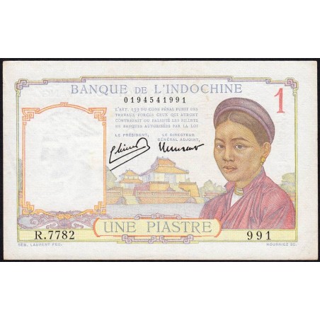 Indochine Française - Pick 54c - 1 piastre - Série R.7782 - 1946 - Etat : SUP