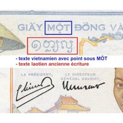 Indochine Française - Pick 54c - 1 piastre - Série D.7890 - 1946 - Etat : SPL