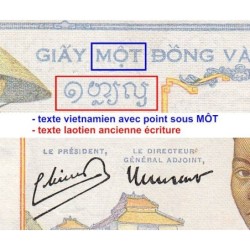 Indochine Française - Pick 54c - 1 piastre - Série P.8009 - 1946 - Etat : SUP