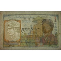 Indochine Française - Pick 54c - 1 piastre - Série P.8009 - 1946 - Etat : SUP