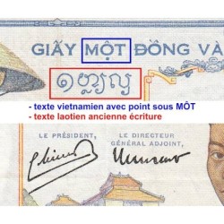 Indochine Française - Pick 54c - 1 piastre - Série K.8039 - 1946 - Etat : TTB+