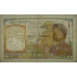 Indochine Française - Pick 54c - 1 piastre - Série H.8087 - 1946 - Etat : TTB