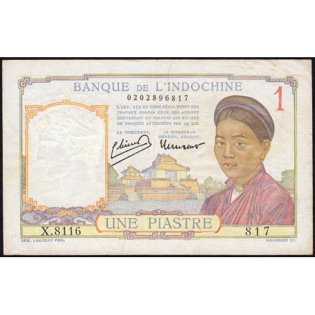 Indochine Française - Pick 54c - 1 piastre - Série X.8116 - 1946 - Etat : TB+