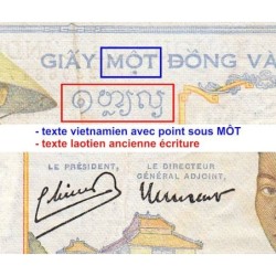 Indochine Française - Pick 54c - 1 piastre - Série X.8116 - 1946 - Etat : TB+