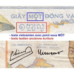 Indochine Française - Pick 54c - 1 piastre - Série Z.8229 - 1946 - Etat : TB-