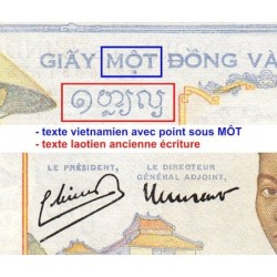 Indochine Française - Pick 54c - 1 piastre - Série B.8243 - 1946 - Etat : SPL