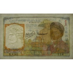 Indochine Française - Pick 54c - 1 piastre - Série B.8243 - 1946 - Etat : SPL
