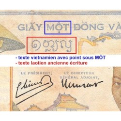 Indochine Française - Pick 54c - 1 piastre - Série X.8452 - 1946 - Etat : TB-