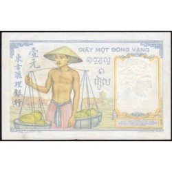 Indochine Française - Pick 54c - 1 piastre - Série K.8596 - 1946 - Etat : SPL