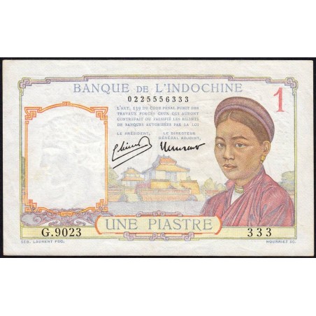 Indochine Française - Pick 54c - 1 piastre - Série G.9023 - 1946 - Etat : TTB